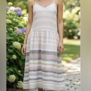 Mara Hoffman Striped Midi Dress -  Drop Waist M 2